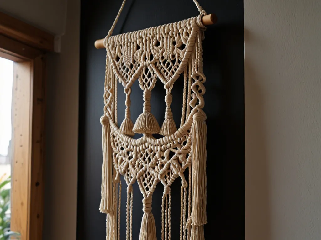 Trabajo de macramé decorativo